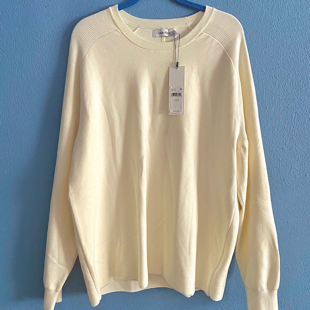 NEW Calvin Klein Cream Men’s Sweater Size Large
